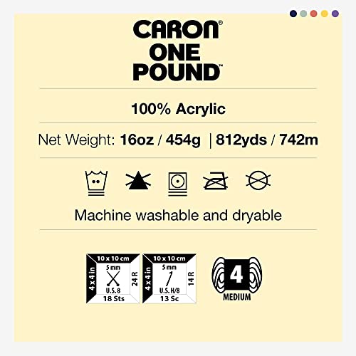 Caron One Pound Purple Yarn - 2 Pack of 454g/16oz - Acrylic - 4 Medium (Worsted) - 812 Yards - Knitting/Crochet