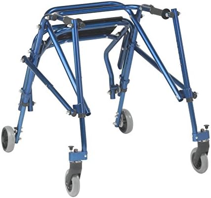 Drive Medical Nimbo 2G Mobility Aid Lightweight Posterior Walker with Seat, Medium, Knight Blue