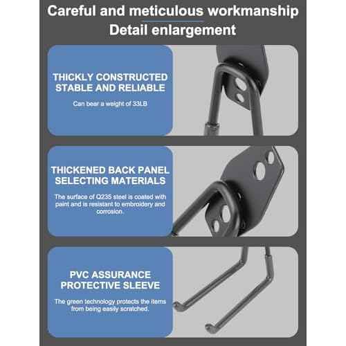 Garage Hooks, 5PCS Heavy Duty with 33lb J Hooks Strength, Multi Use Wall Organizer Outdoor Storage Kit Hanging Power and Garden Tools, Ladders, Bikes, Ropes and Bulk Items