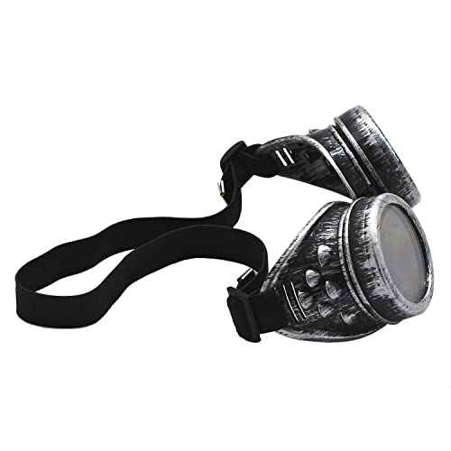 WEICHUAN Vintage Steampunk Goggles Mad Scientist Goggles Cosplay Punk Glasses for Adult, Women, Men Halloween Costume