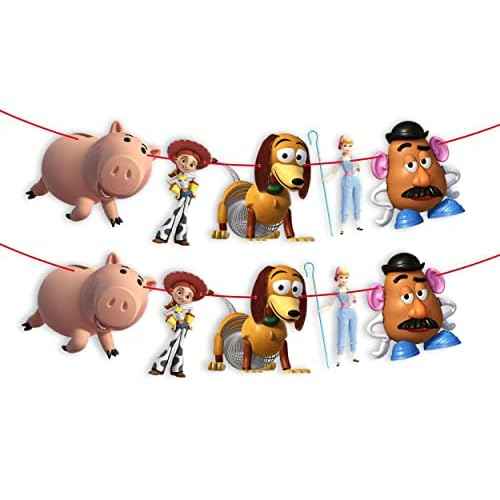 Toy Stry Garland Decoration for Birthday Party ? Cartoon-Inspired Hanging Banner with Cowboy and Space Hero Theme ? Reusable Party Garland ? Wall Backdrop or Toy-Themed Celebration Decoration