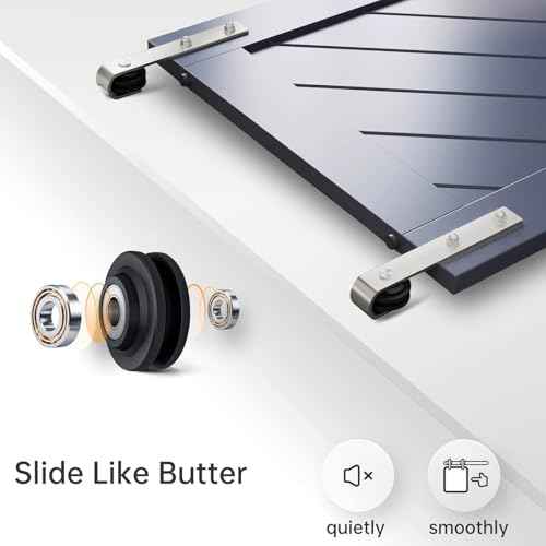 EaseLife 6.7 FT Brushed Nickel Sliding Barn Door Hardware Track Kit,Basic J Pulley,Heavy Duty,Slide Smoothly Quietly,Easy Install (6.7FT Track Kit for 36"~40" Wide Single Door)