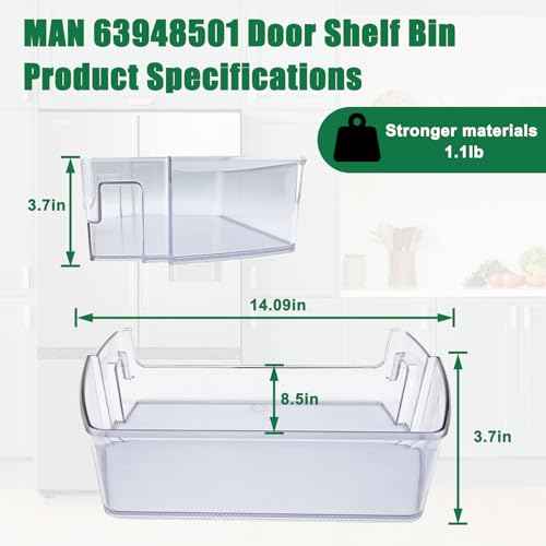 Modoo MAN63948501 Refrigerator Door Bin, Bin Basket Shelf Compatible with lg Refrigerator LFCS27596S/00, LFCS28768S/00, LFXC22526D/00, Replace MAN63948506 4995815 PS16763606 FIX16763606