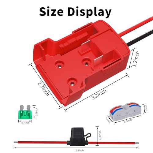 for Power Wheel Adapter Compatible with Milwaukee 18V Battery, Converter Kit with Fuse Holder, Switch, Terminal, 12AWG Wire for DIY RC Car Toys (1 Pack)