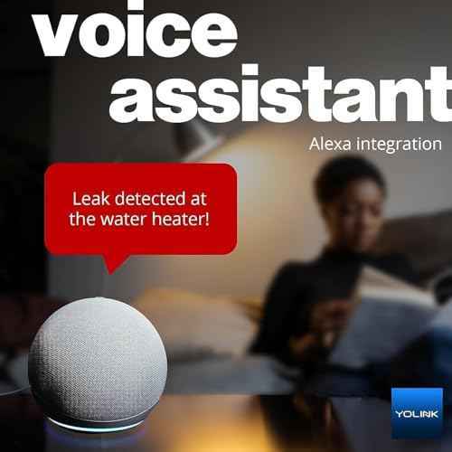 YoLink Smart Home Starter Kit: SpeakerHub & Water Leak Sensor 4 with 105dB Audio Alarm 1-Pack, SMS/Text, Email & Push Notifications, Freeze Warning, LoRa Up to 1/4 Mile Open-Air Range, w/Alexa, IFTTT