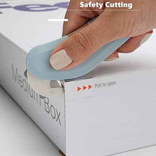2 Pack 3-in-1 Magnet Nova Disposal Pop-open Cutter Mini Box Cutter with Safety Concealed Blade, Keychain Box Opener