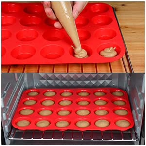CAKETIME Silicone Muffin Pan, Mini Muffin Pan, Regular 12 Cups and Mini 24 Cups Cupcake Tin Set of 2 for Baking Egg Bites