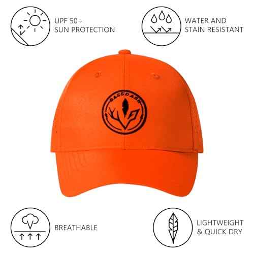 BASSDASH Blaze Orange Hunting Safety Vest & Baseball Hat Unisex Highly Visible Water Resistant Quick Dry for Fishing Hiking