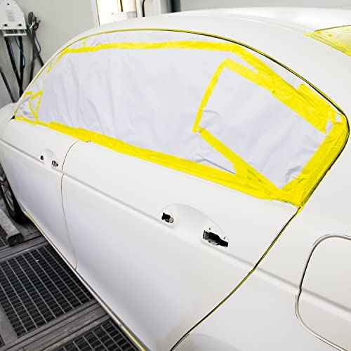 Lichamp 3-Pack Automotive Refinish Masking Tape Yellow 25mm x 55m, Cars Vehicles Auto Body Paint Tape, Automotive Painters Tapes Bulk Set 1 inch x 55 Yards x 3 Rolls