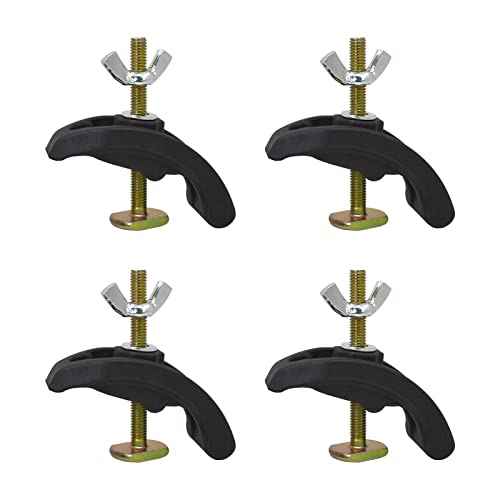 4-Piece Arcuate Press Plate Clamps, T-Track Hold-Down Fixtures, Universal CNC Router & Drill Press Accessories, Heavy Duty Workpiece Holding for Woodworking, Metalworking, and Engraving Machines