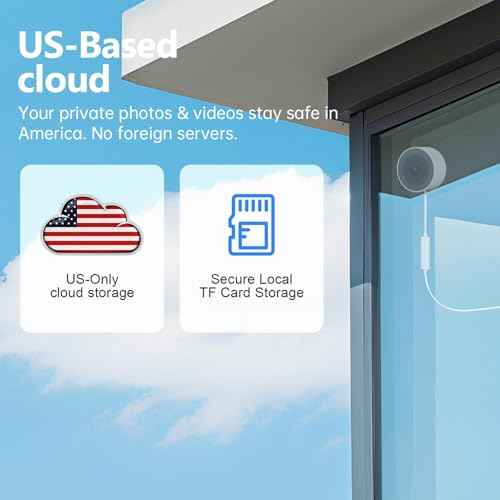 Window Camera, 2K 2.4G WIFI Indoor Cameras for Home Security with Starlight Night Vision, AI Smart Detection, 911 Emergency Dispatch,US Based Cloud,2 Way Talk,24/7 Recording,Easy & Quick Install 2Pack