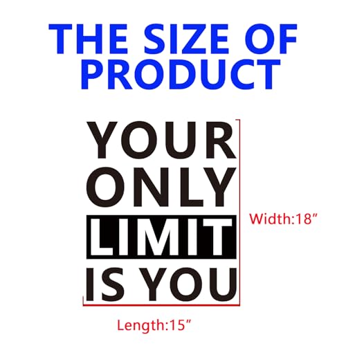 SEATUNE Motivational Gym Wall Decals - Inspirational Quotes Office Wall Stickers - School Classroom Home Garage Vinyl Art Wall Decor - Your Only Limit is You 15"X18"