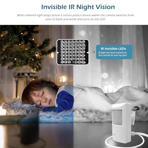 Audio 4MP(1440P) 3.7mm Lens Night Vision Mini IP 940nm Infrared IR led PIR Style P2P Indoor POE Motion Detector Security Camera for NVR/RSTP(NOT Wireless)