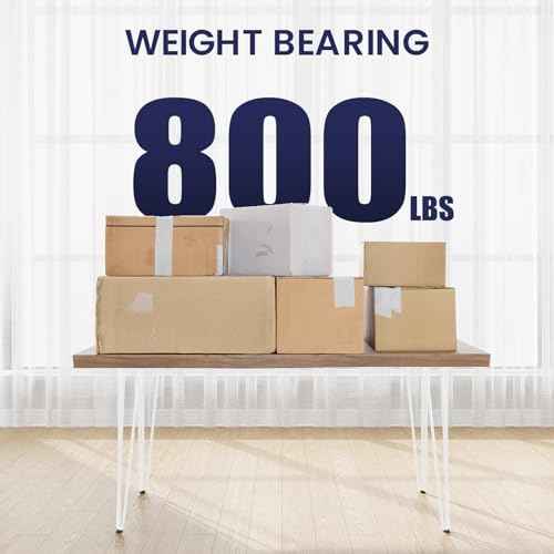 SMARTSTANDARD 28 Inch Hairpin Table Legs, 3 Steel Rods 1/2 Inch Pipe Diameter, 800lbs Load Capacity, Mid-Century Style for Coffee Table, Side Table, Night Stand (White, 4PCS)