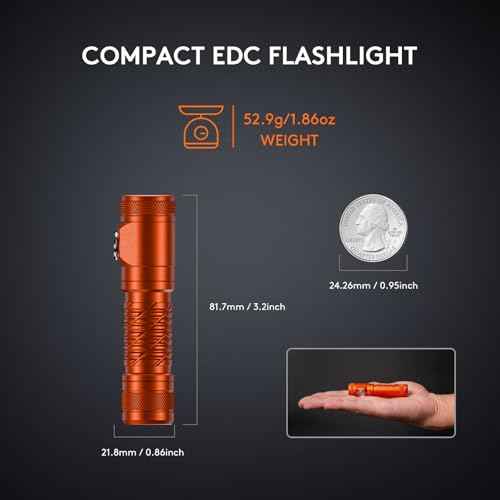 RovyVon AA145 Small Rechargeable EDC Flashlight 800 Lumen Bright Little Light, USB-C & AA Battery Included, Magnetic Tail Cap, Two Way Clip Led Pocket Size Flashlight for Camping,Hiking Emergencies.