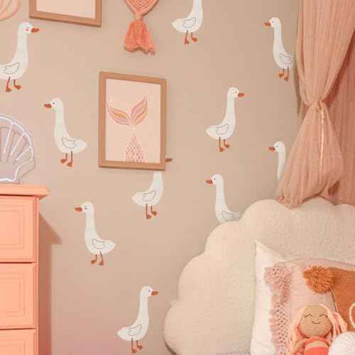 Cute Duck Wall Stickers Peel and Stick Removable Wall Decals for Kids Bedroom Nursery Living Room TV Wall Decor