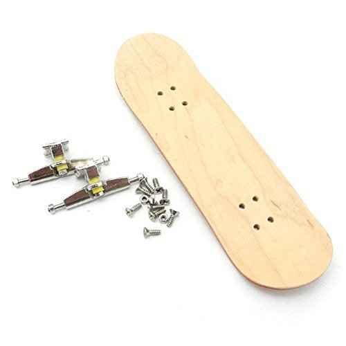 Maple Wooden Fingerboard with Blue Bearing Wheels Nuts Trucks Tool Kit
