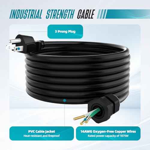 Outdoor Outlet Box with 32.8Ft Extension Cord,NEMA 5-15R,IP66 Waterproof Outdoor Outlet Box w/Lockable Cover & LED Indicator (Double Plug Socket) -Perfect for Gardens, Yards & Sports Fields
