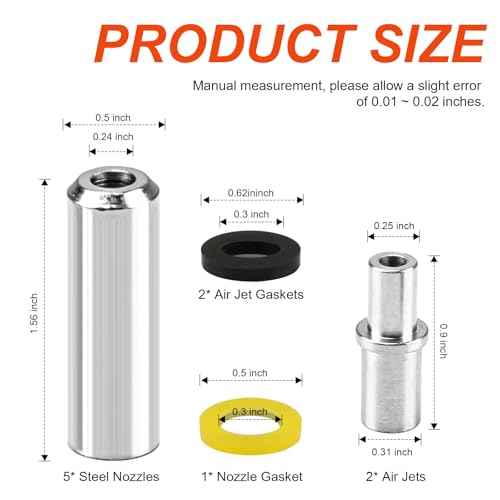 Medium Steel Nozzle Combo Pack Compatible with Siphon Sandblasting Guns, Siphon Sand Blast Gun Nozzle Tip Parts Enhance Sandblasting Power & Boost Efficiency, Providing a Superior Performance Upgrade