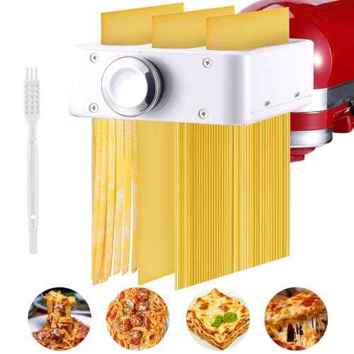 Pasta Maker Attachment for KitchenAid Stand Mixers 3-in-1 Stainless Steel Pasta Roller, Spaghetti/Fettuccine Cutter for KitchenAid Mixer Accessories & Pasta Press? by Gomen