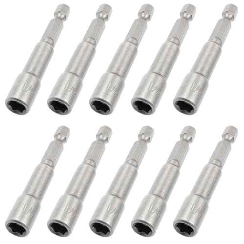 10 Pcs Hex Magnetic Power Hex 1/4 Inch, Drill Bit Nut Driver Magnetic Extension Socket, Quick Change Socket Nut Impact Driver for Electric Drill Power Tools