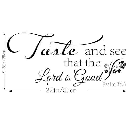 Taste and See That The Lord is Good Psalm 34:8 - Vinyl Wall Decal Stickers Bible Verse Quotes Christian Motto Home D?cor