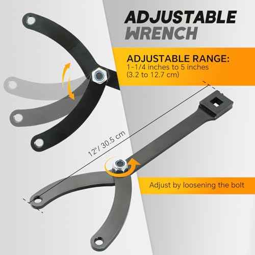 Variable Pin Spanner Wrench | 15 Pack Adjustable Cylinder Spanner Wrench Set with Pins 1/2" Drive Ratchet Fan Clutch Pully Holder Wrench Kit 1-1/4 Inches to 5 Inches
