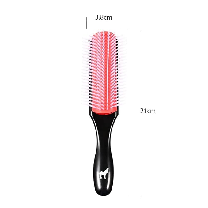 Pete & Pedro Classic Cushion 9 Row Nylon Bristle Men's & Women Hairbrush | Great for Separating, Shaping, Blow Drying, Styling & Detangling | Thick & Curly & All Hair Types | As Seen on Shark Tank