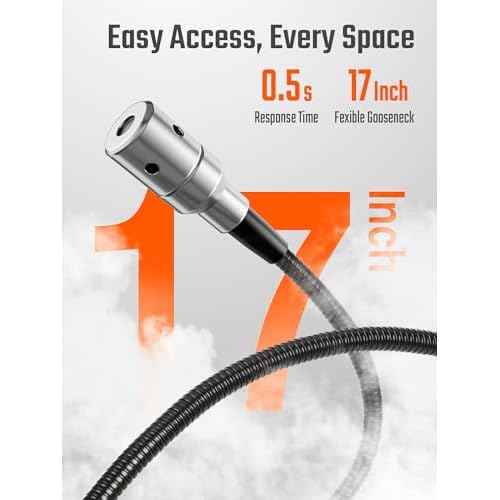 PT520A+ Rechargeable Gas Leak Detector, Natural Gas Detector with 17-inch Probe, Checking Combustible Leaks Like Propane, Methane, Butane for Home, HVAC and RV - Orange