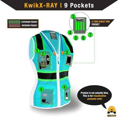 KwikSafety - Multi-Color Safety Vest for Women | Premium Reflective High Visibility Vest, ANSI Class Unrated