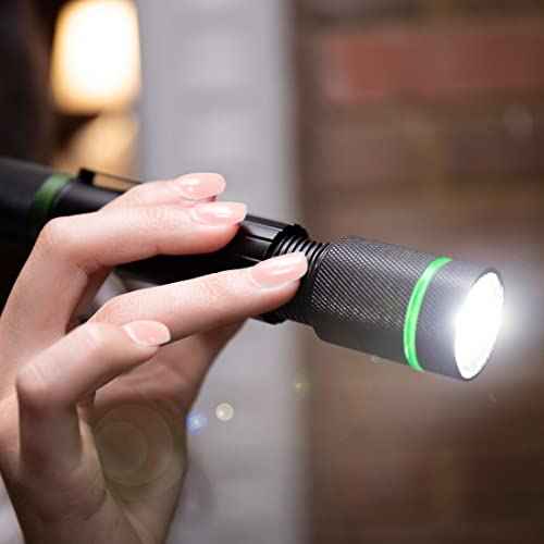 Police Security Dover 1000 Lumen Rechargeable Flashlight ? USB-C Charging Cable Included, Slide Focus, 6-Hour Runtime, Impact Resistant ? w/Belt Clip.