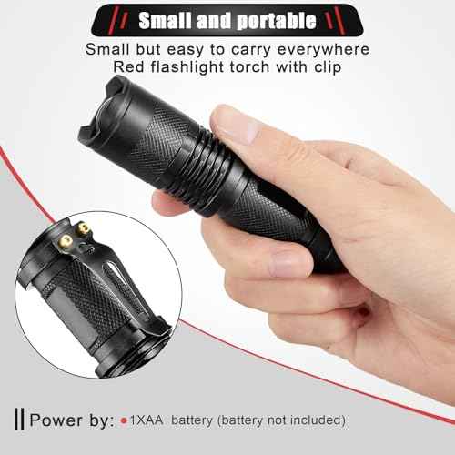 Honoson 8 Pieces Red Light Flashlight LED Single Mode Torch 1 Mode Scalable Red Lens Filter Flashlight for Night Astronomy Aviation Observation Beach Safe
