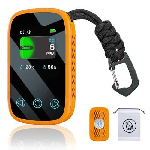 [3-in-1] Carbon Monoxide Detector | Humidity | Temperature, Portable Co Gas Monitor with Lanyard, Air Quality Sensor for Outdoor Camping Travel RV Car