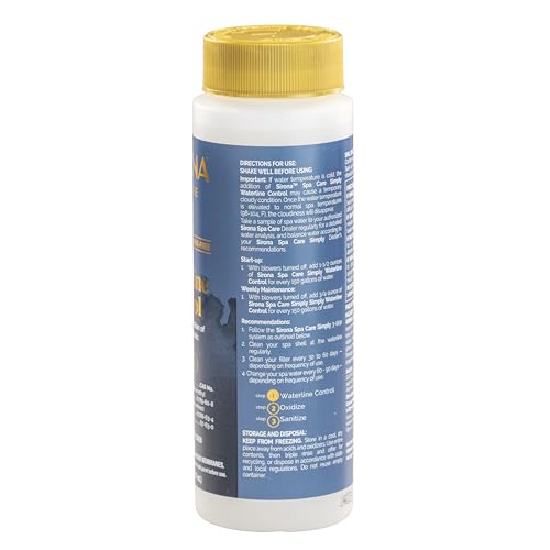 Sirona Spa Care Simply Waterline Control – Step 1 in The 3-Step Sirona Simply Chlorine-Free & Bromine-Free System for Spas & Hot Tubs, 32 fl oz (82106)