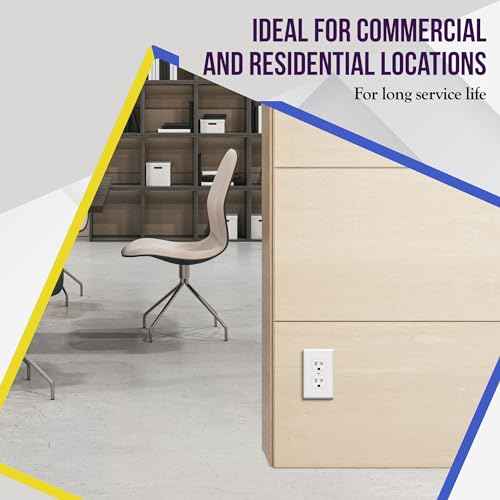 ENERLITES Duplex Receptacle Outlet, Tamper-Resistant Electrical Wall Outlets, Residential Grade, 3-Wire, Self-Grounding, 2-Pole,15A 125V, UL Listed, 61581-TR-W-40PCS, White (40 Pack)