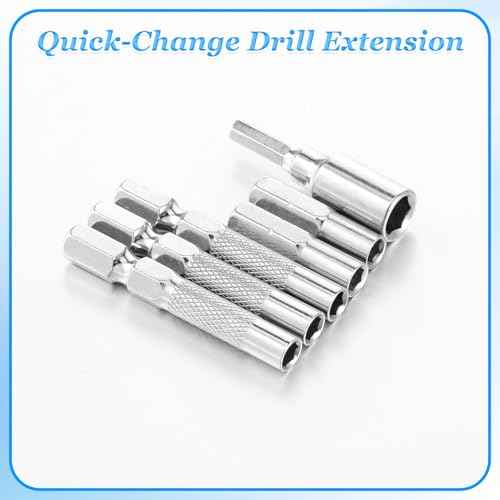 6 Pack 1/4" to 4 mm Bit Adapter, Magnetic Hex Screwdriver Converter, Converter Adapter Precision Bits, 6.35 mm to 0.4 cm Drill Extension for Precision Bits, Micro Bit Holder for Repair DIY Projects