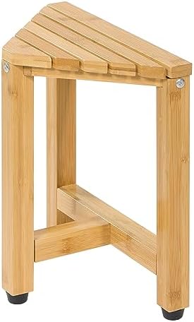 TYYIHUA 13.2" Shower Foot Rest for Shaving Legs,Corner Shower Stool, Small Bathroom Bench Suitable for Small Shower Spaces-Waterproof Shower Stool for Inside Shower Triangle