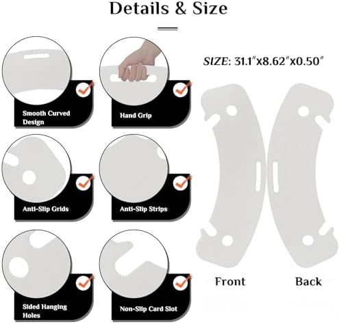 Curved Transfer Board Wheelchair Accessories for Transferring to Wheelchair ，Chair, Bed, Toilet, Car for Patient, Elderly, Disabled, 31.1 * 9.84 * 0.46" 3.64 lbs ABS Transfer Devices (White)