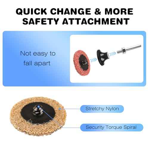 92PCS 2 Inch Quick Change Sanding Discs Set:90PCS Surface Conditioning Pneumatic/Die Grinder Sanding Discs with 1/4" Roll Lock Holder Pad for Metal Strip Clean Polish Burr Finish (Fine Medium Coarse)