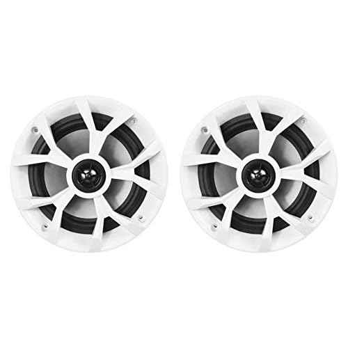 Rockville RKL65MBW (2) 6.5" 700W Marine Speakers, 4 Ohm, LED Lights, CEA Compliant, Coaxial, Waterproof, Black/White Grilles for Boats, ATVs, UTVs