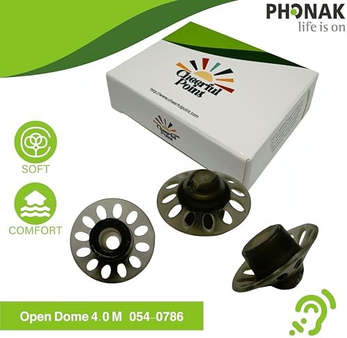 Phonak Open Domes 4.0 – Medium Size (M) – (054-0786) –2 Pack (20 Domes) – Compatible with Marvel, Paradise, Lumity RIC Devices – Original Phonak Replacement