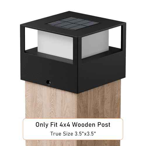 Viewsun 12 Pack Solar Post Cap Lights, Outdoor Garden Solar Powered Fence Post Lights with SMD LEDs Waterproof Light Decorative for Fence Deck or Patio Decor, Only Fits for Wooden Posts