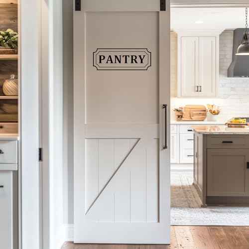 Pantry Door Decal ? Black Vinyl Sticker for Glass Pantry Door Organization, Farmhouse Kitchen Decor Pantry Sign, 10 x 3.75 Inch