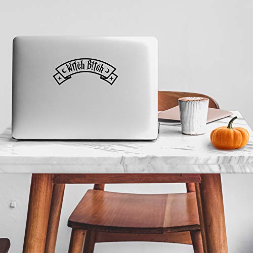 Vinyl Wall Art Decal - Witch Bitch - 2" x 5" - Trendy Cute Funny Halloween Season Quote Sticker for Notebooks Laptop Luggage Thermos Coffee Mug Windows Mirror Spooky Decor