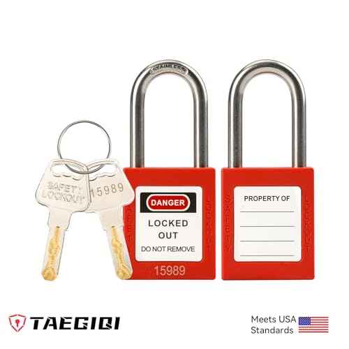 10 Red Lockout Tagout Locks Set,Keyed Different,2 Keys Per Lock,OSHA Compliant Safety Padlocks for Lockout Stations and Devices