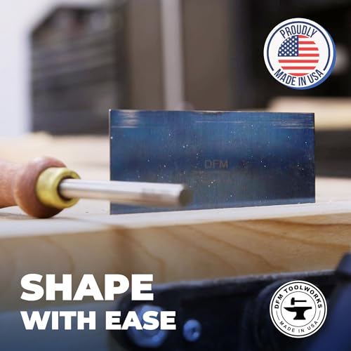 Rectangle Card Scraper - Precision Cabinet Multi-use Scraper for Woodworking, Wood Fine Finishers, Glue Scraper, Quality Handcrafted Card Shaping Tool - Made in USA, 1 Quantity - Blue