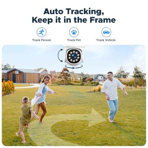 Security Cameras Wireless Outdoor, 350¡Æ Pan & 90¡Æ Tilt CCTV Camera with Auto AI Motion Detection & Spotlight Siren Alarm, WiFi Surveillance Indoor Home Camera, Color Night Vision, 2-Way Talk