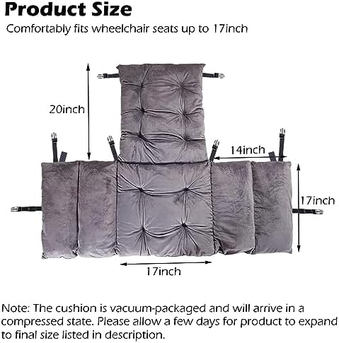 Big Hippo Wheelchair Seat Cushions, Comfortable Wheelchair Cushions for Pressure Relief, Soft Wheelchair Seat Cushions Pain Relief -17 ×17 Inches - Gray