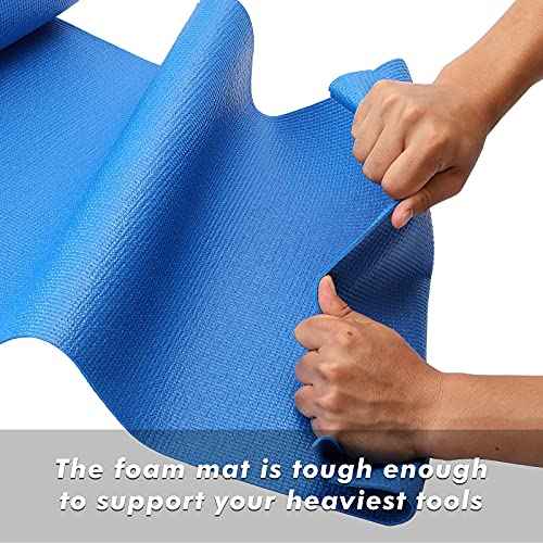 CASOMAN Professional Grade High Grip Tool Box Liner, Drawer Liner, and Shelf Liner, Blue, 16 inch (Wide) x 16 feet (Long), Adjustable Thick Cabinet Liners