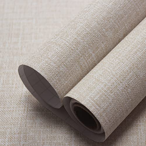 WAPANE Grasscloth Peel and Stick Wallpaper 15.7" x 196.8", Faux Linen Contact Paper for Cabinets/Countertops Removable, Textured Wall Paper Self Adhesive, Vinyl Fabric Wallpaper Waterproof